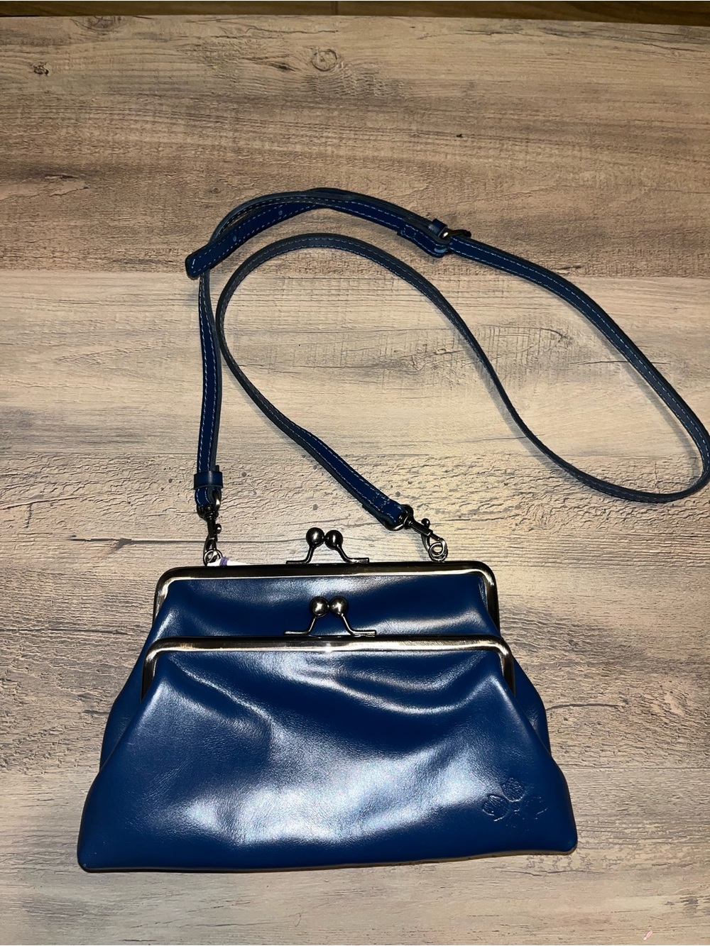New Patricia Nash Lucy Leather Double Frame Crossbody